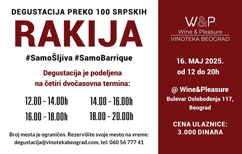 Degustacija RAKIJA by Wine&Pleasure
